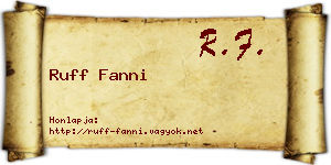 Ruff Fanni névjegykártya