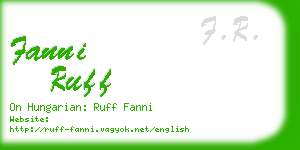 fanni ruff business card